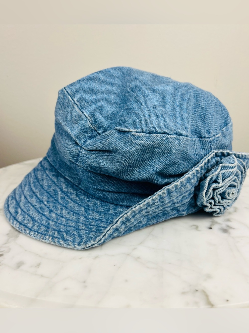 VTG 90s Blossom Hat - Rose Floral Denim Bucket Hat – One Size - Picture 5 of 13